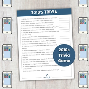 2010s Trivia Game, 2010s Theme Party Game, Decades Trivia, 2000s Nostalgia, Team Building Game, Large Group Game, Girls Night Game