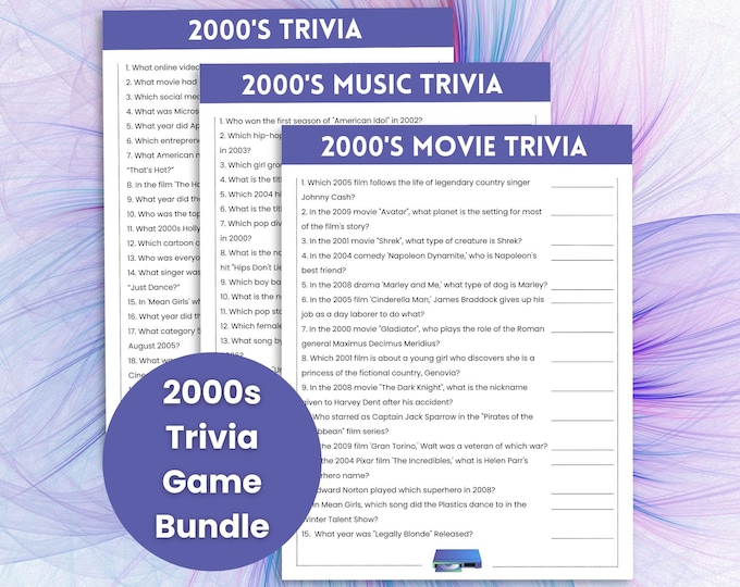 Y2K Party Trivia 00s Party Virtual Trivia Zoomer Gen Z Quiz Zoom Quiz