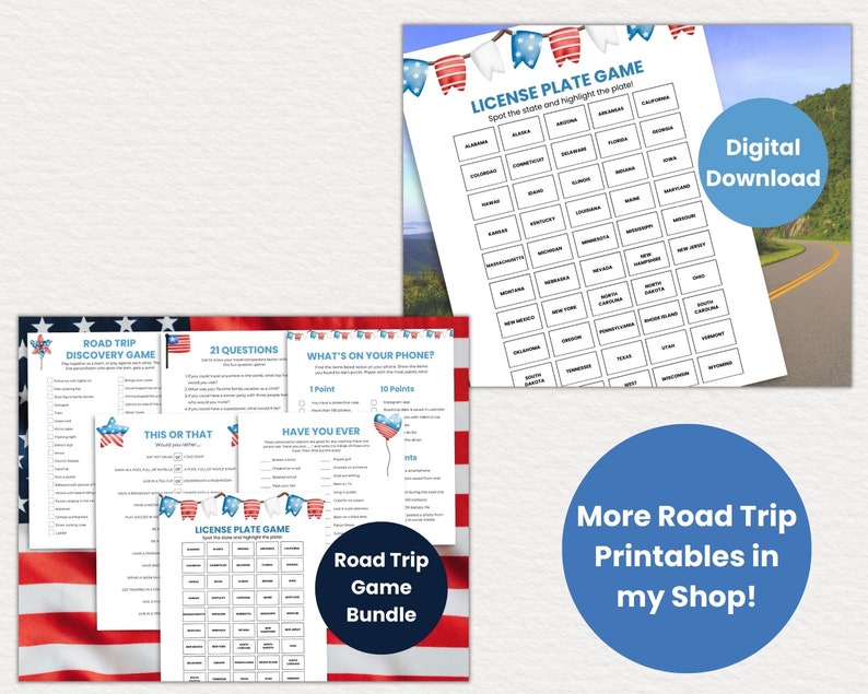 Road Trip Trivia Game Printable Road Trip Game for Families - Etsy