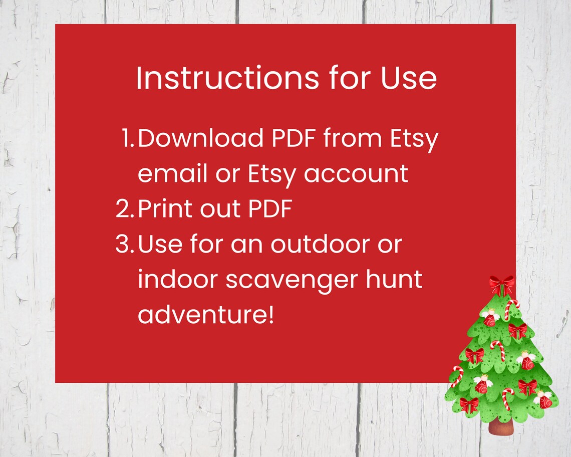 Christmas Lights Scavenger Hunt Christmas Scavenger Hunt for Etsy