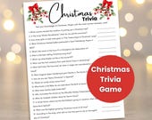 Christmas Trivia Game, Holiday Trivia Game, Winter Trivia, Holiday Party Game, Christmas Questions, Christmas Work Games, Xmas Party Game