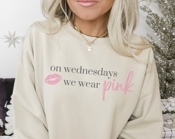 Le mercredi, nous portons un sweat-shirt rose | | de sweat-shirt Mean Girl Sweat-shirt esthétique | | des filles méchantes Chemise De fille méchante | | de sweat-shirt Y2K VSCO (en anglais seulement)