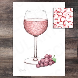Red Wine | Molecule Art | Print | Poster | Science | Chemistry