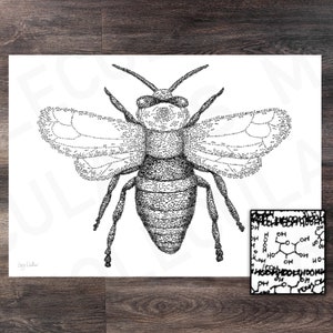 The Bee | Molecule Art | Print | Poster | Science | Chemistry