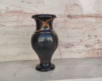 Black Marble Vase, Marble Vase, Coffee Table Decor, Console Decor, Vintage Decor, Vintage Vase, Vintage Marble Vase, Vintage Marble Decor