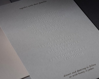 Modern Wedding Invitation | Gold Foil | Letterpress Invites | Minimal Wedding Invitation | Wedding Invitations | Luxury | Palermo
