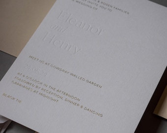 Modern Wedding Invitation | Gold Foil | Letterpress | Minimal Wedding Invitation | Wedding Invitations | Luxury | Oslo