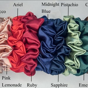 Satin Scrunchies / Bridesmaid proposal / sleep hair protection / Hair Health / Giant  / satin hair care / self care gift box / Fashion