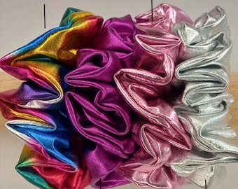 Disco scrunchie / metallic scrunchie / girls hair accessories/ shiny scrunchie / Athletics Scrunchie / Dance Competition Scrunchies