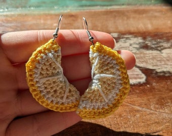 Crochet Lemon Earrings