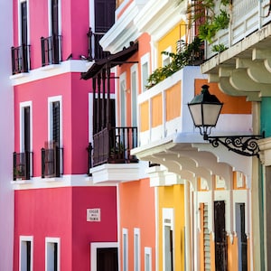 Viejo San Juan Photo Print: Colorful Puerto Rican Houses, Large Wall Art