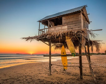 Surf Shack Sunset Photo: Riviera Nayarit Beach Print or Canvas