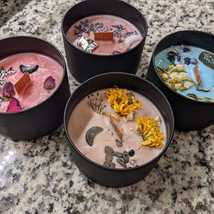 Candela di latta carica di cristallo