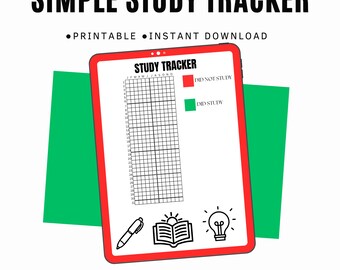 Yearly Study Tracker Printable | Student Productivity Habit Log (Digital Download)