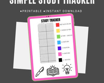 Yearly Study Tracker Printable | Minimalist Student Productivity (A4 Digital Download)