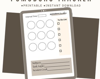 Pomodoro Tracker Printable | Study Session Planner (Digital Download)