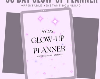 30-Day Glow Up Planner | Self Care, Habit Tracker (Digital Download)