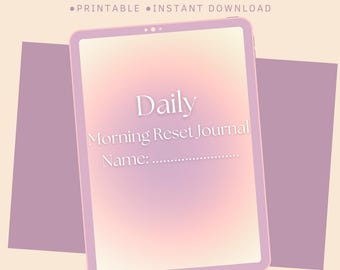 Daily Morning Reset Journal | 30-Day Self-Care, Productivity Planner (Digital Download)