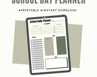 Minimalist School Daily Planner | Student Homework Study Tracker (A4 Digital Download)