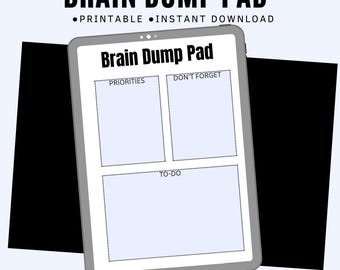 Brain Dump Pad Printable | ADHD Productivity Planner (Instant Download)