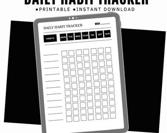 Minimalist Daily Habit Tracker | Weekly Checklist, Productivity Planner (Digital Download)