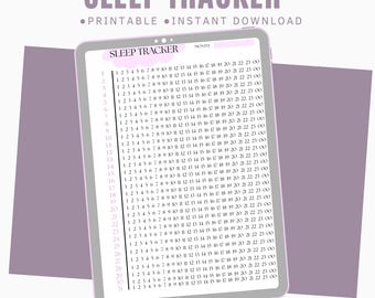 Minimalist Sleep Tracker Printable | Monthly Habit Log (PDF Download)