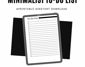 Minimalist To-Do List Printable PDF | Daily Task List | Productivity Planner | A4 Digital Download