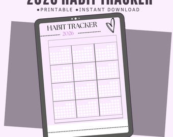 2026 Workout Habit Tracker | Monthly Fitness Planner (Digital Download)