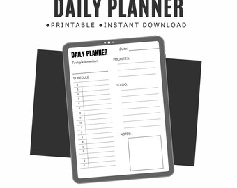 Minimalist Daily Planner Printable | Productivity To Do List Schedule (A4 Instant Download)