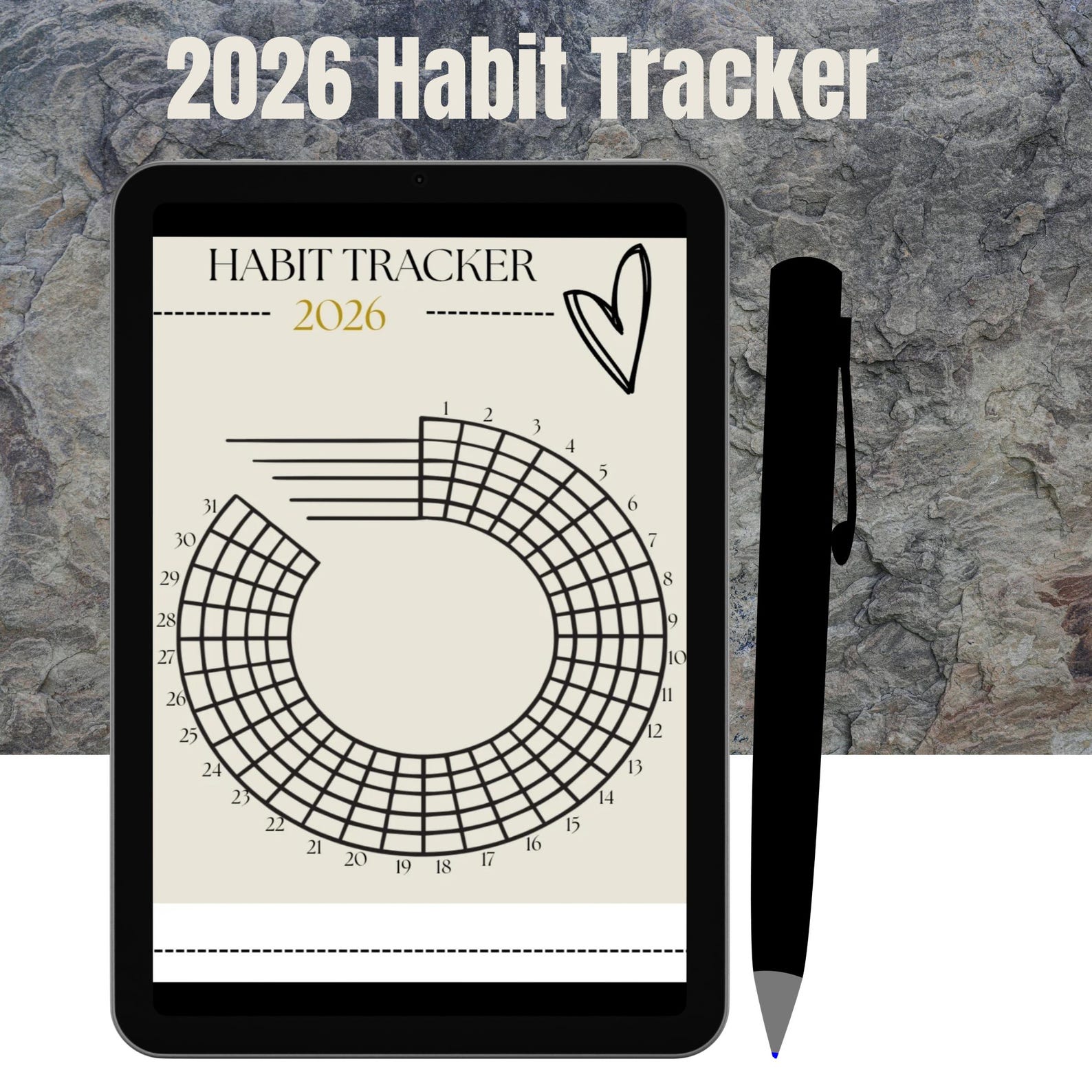 2026 Minimalist Habit Tracker Printable Beige Monthly Productivity ...
