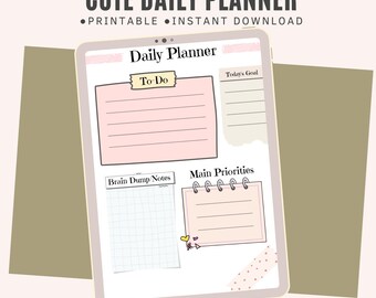 Minimalist Pink Daily Planner | Productivity To Do List (A4 Printable)