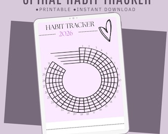 2026 Monthly Habit Tracker | Pink Minimalist Goal Planner (Digital Download)