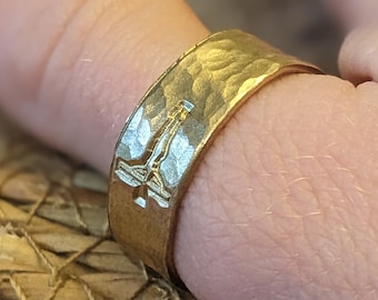 Crucifix Handstamped Ring