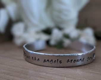 Put the Angels Around You Hand Stamped Bracelet