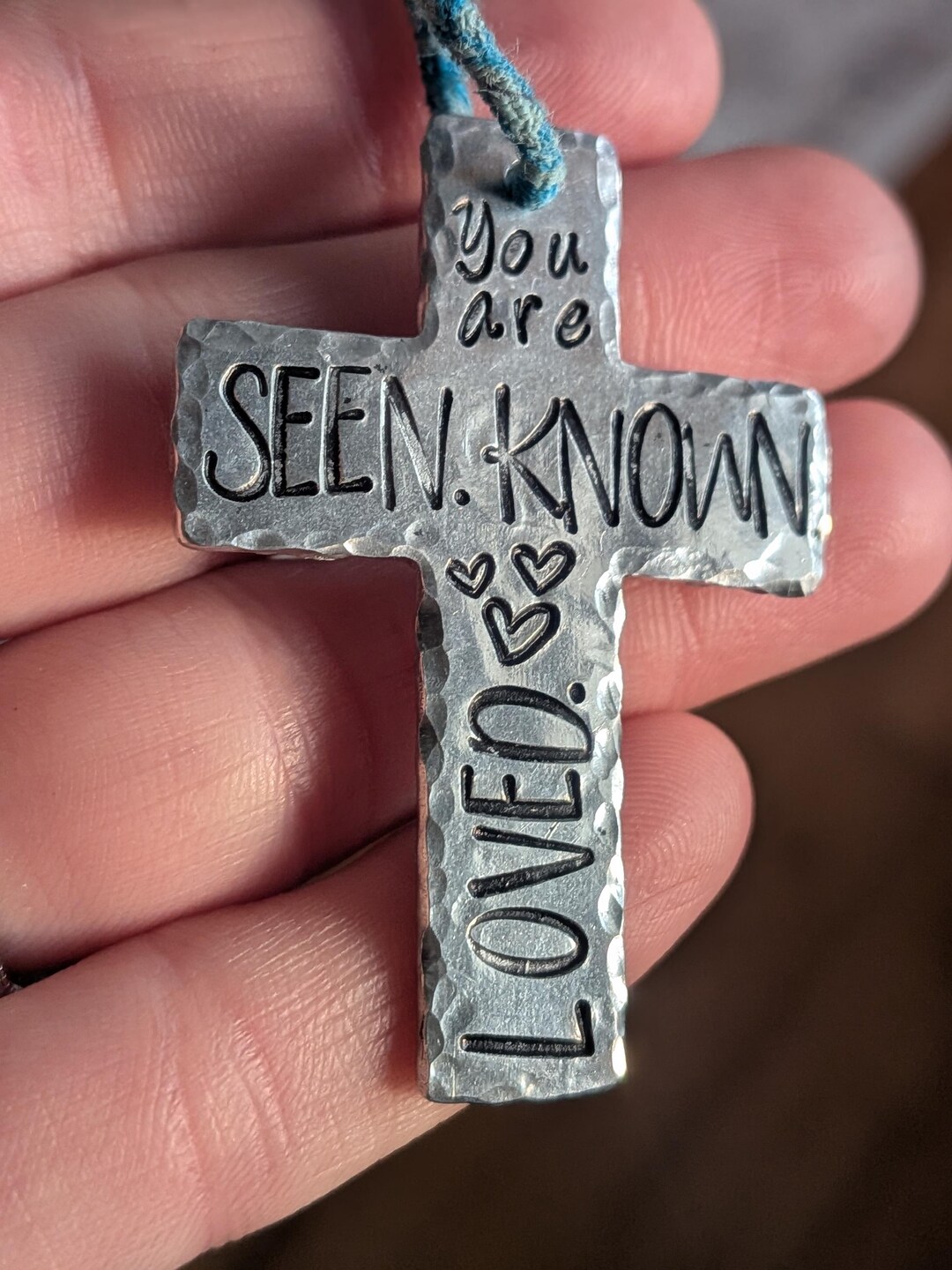 Handstamped Blessing Cross- You Are Seen. You Are Known. You Are Loved ...