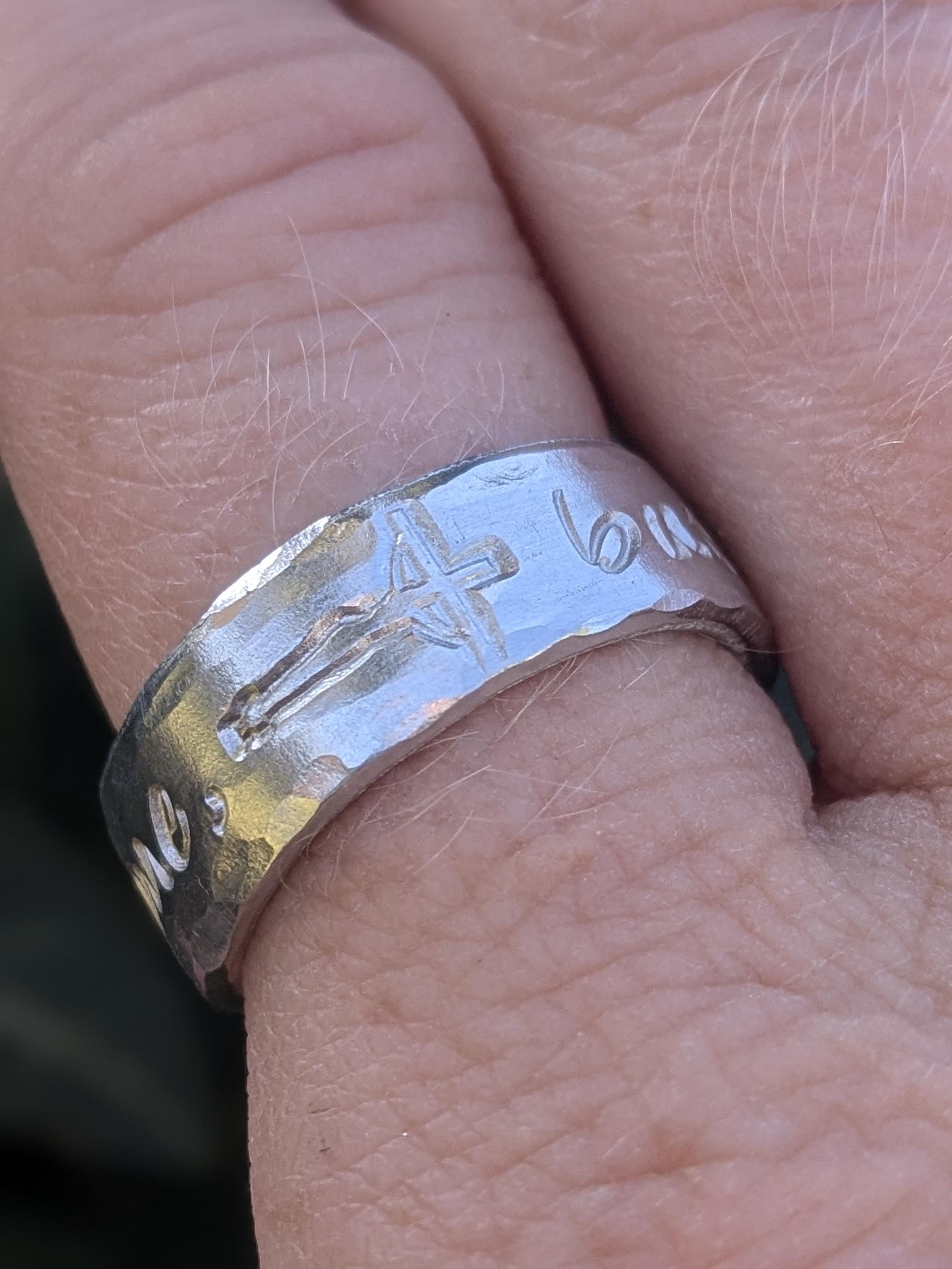 not me, but God St. Carlo Acutis Handstamped Ring