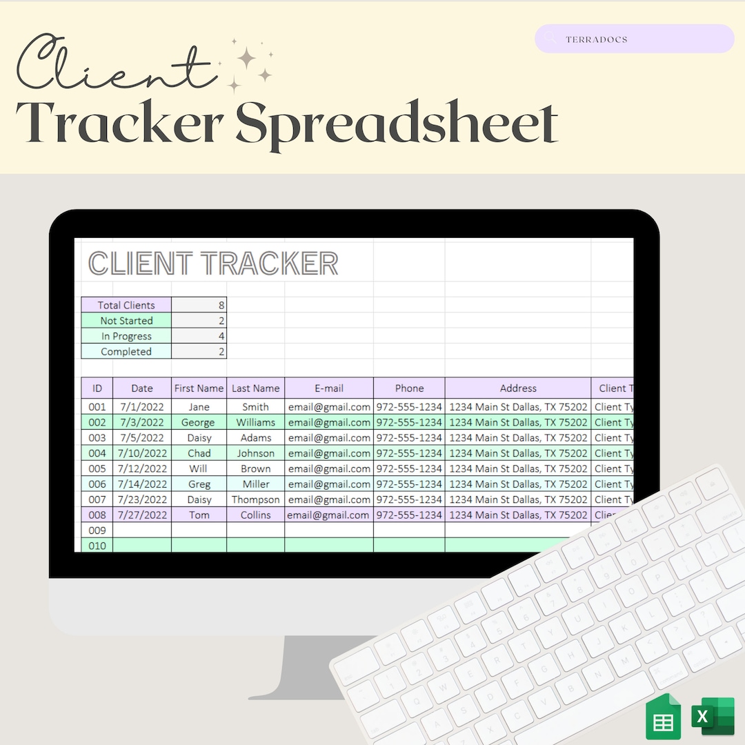 Client Quicksheet Digital Client Tracker Spreadsheet Excel & Googlesheet - Etsy Australia