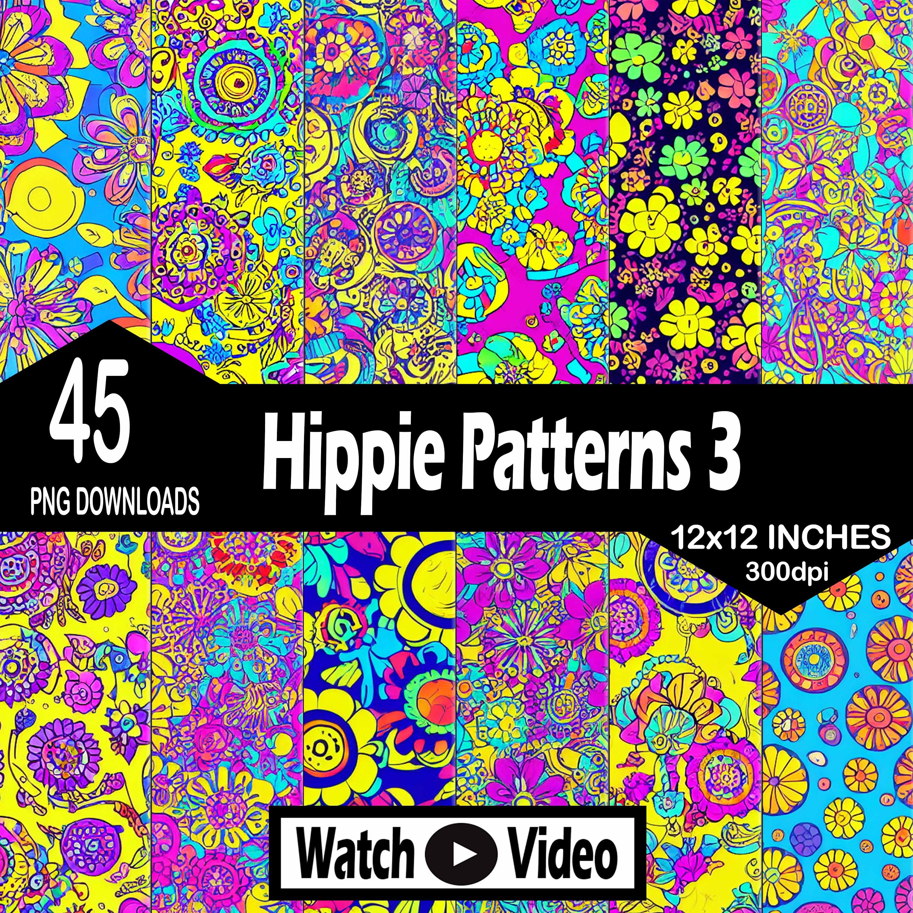 Hippy Pattern Design Hippie Art Patterns