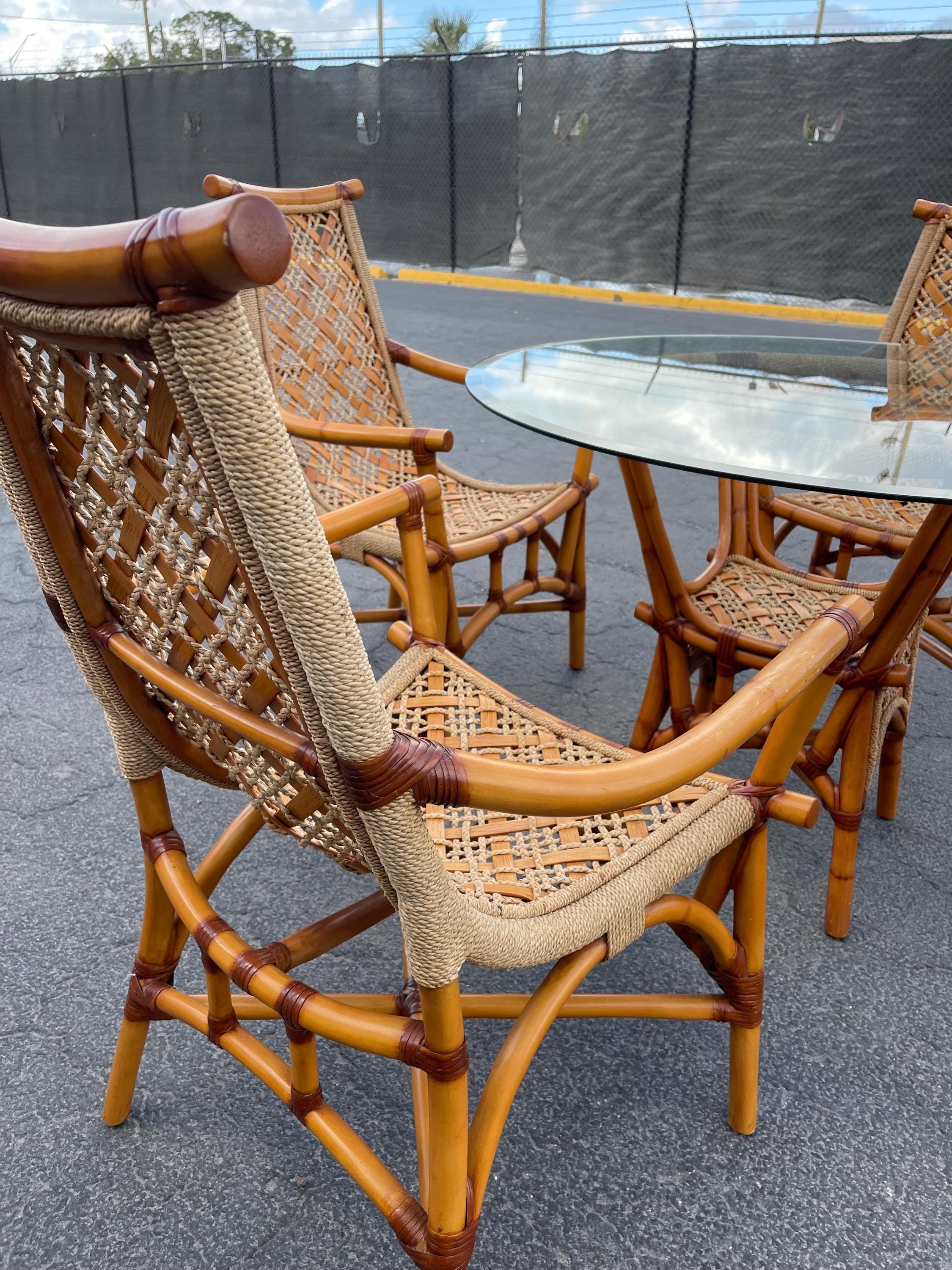 Rattan Vintage Table And Chair Sets Vintage Rattan Dining Set