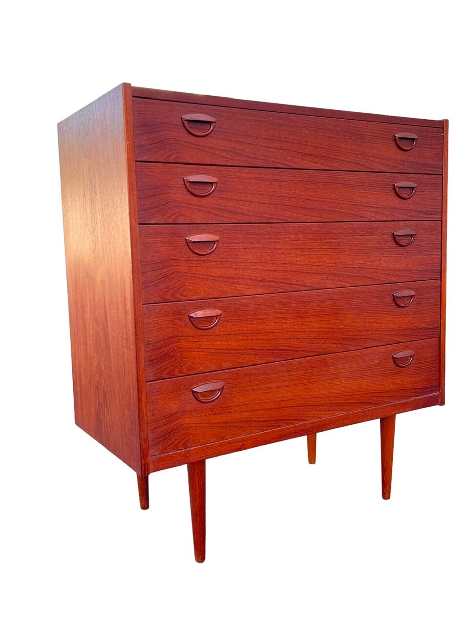 Mid Century Teak Dresser in the Style of Kai Kristiansen Etsy