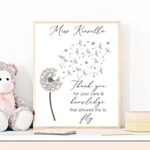 Fleur Merci professeur impression | Pissenlit, tournesol, rose, marguerite, chèvrefeuille, géranium, chrysanthème | A4 | A5 | Carte de voeux
