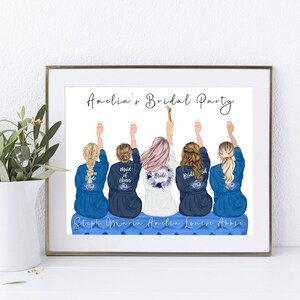Impression nuptiale personnalisée en robe de mariée | proposition de demoiselles d'honneur | A4 | A5 | Carte de voeux