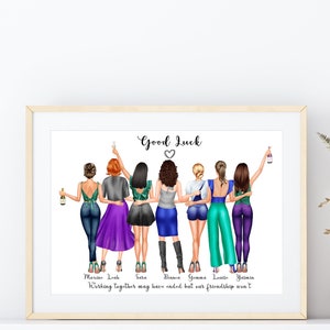 Impression personnalisée des meilleurs amis au travail, oeuvre d'art de collègues, cadeau pour un nouvel emploi, cadeau de départ, cadeau de retraite d'un membre de l'équipe | A4 | A5 | Carte de voeux