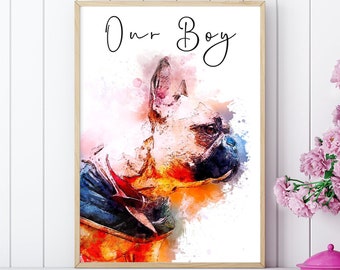 Personalised watercolour Pet Portrait - Vibrant, Digitally Created Artwork of Your Beloved Dog | 1-4 animals | A5 | A4 | A3
