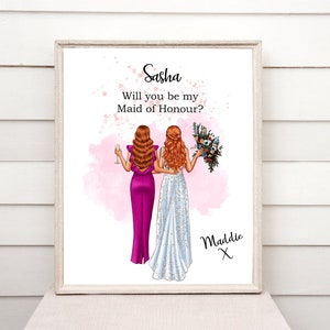 Pedido de casamento personalizado para madrinha | Presente de agradecimento para madrinha | A4 | A5 | Cartão de felicitações