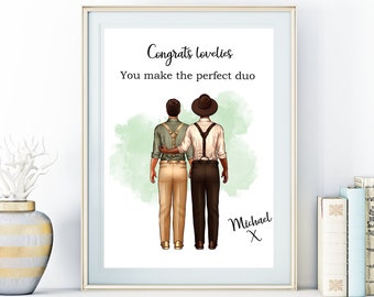 Custom lgbtq newlywed picture | Gay grooms | Lesbian brides | A4 | A5 | Greeting card