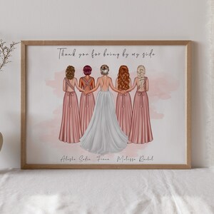 Impressão personalizada para festa de casamento | Retrato grande damas de honra | Noivas plus size | Floristas | A4 | A5 | Cartão comemorativo