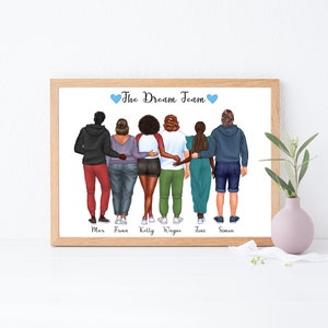 Personalised coworker print, portrait wall art of colleagues, coworker gift, new job gift, colleague leaving gift, team member, goodbye gift image 5