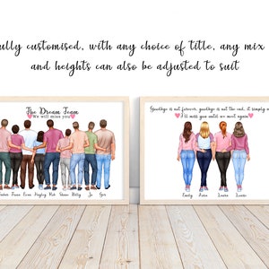 Personalised coworker print, portrait wall art of colleagues, coworker gift, new job gift, colleague leaving gift, team member, goodbye gift image 3