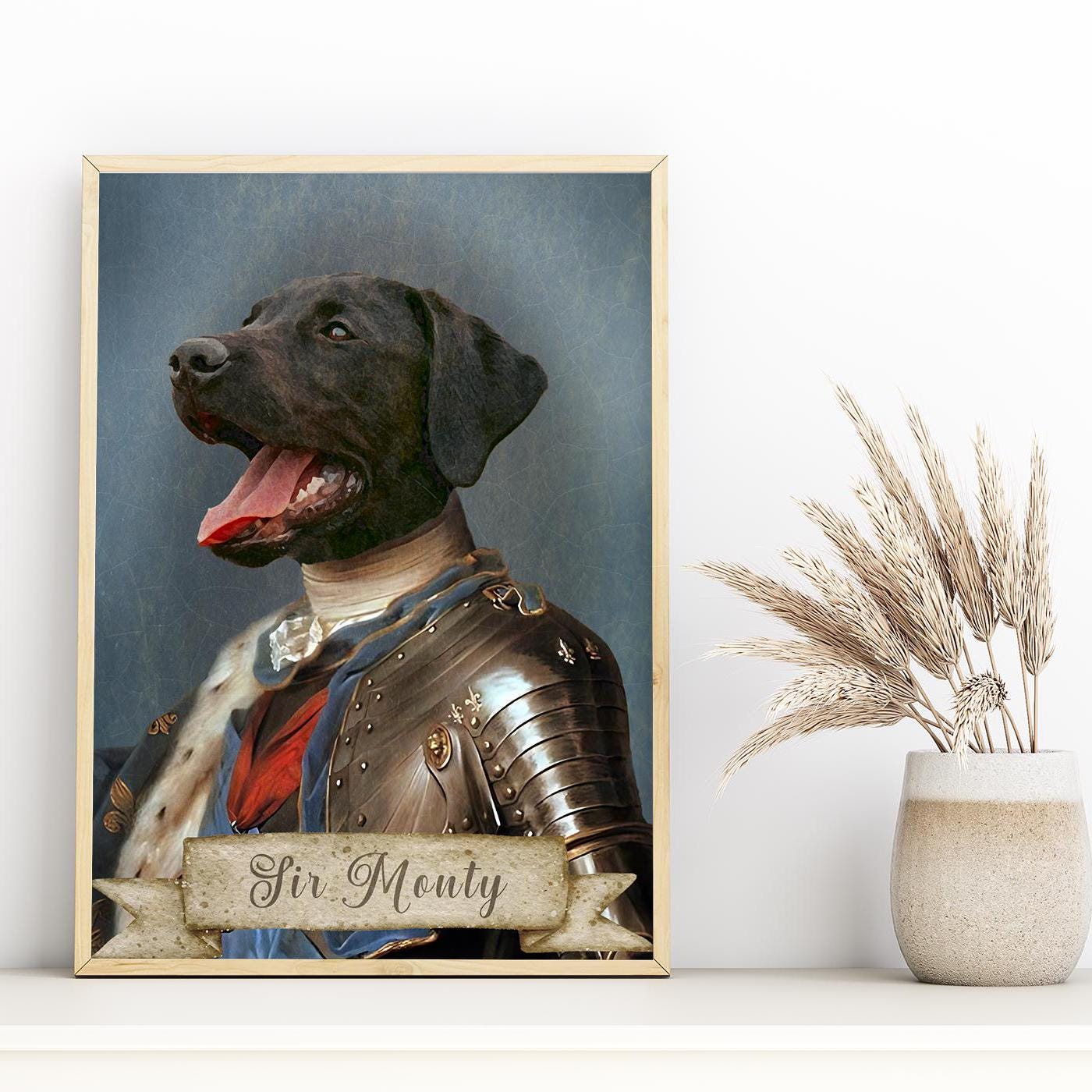 Custom Vintage Pet Portrait – Personalised Pet Art as a King, Knight, Poet & More – Pet Gift for Dog and Cat Lovers | A5 | A4 | A3